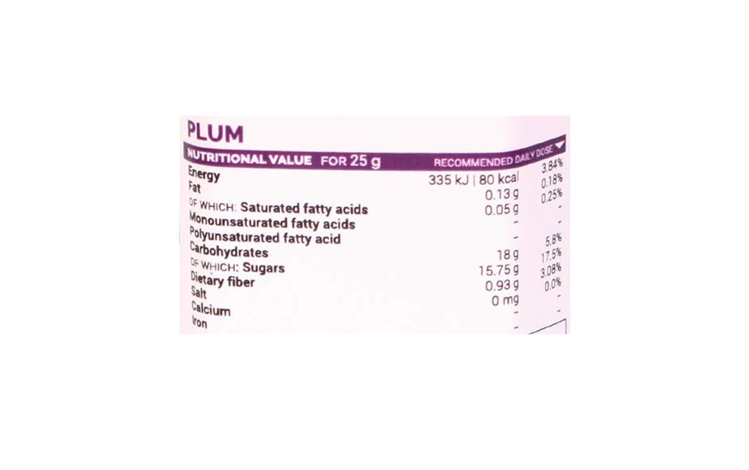 Frubert Dried Plum    Glass Jar  100 grams